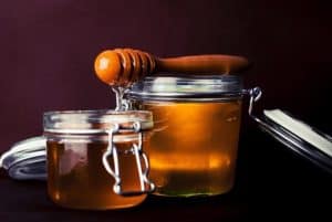 Jars of natural honey