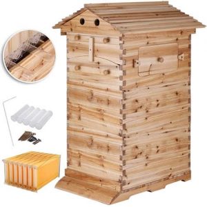 Happybuy 3-Layer BeeHive Box Starter Kit 7-Pcs Auto-Flow